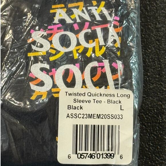 Anti Social Social Club Twisted Quickness Tee*Size Large*NEW WITH TAGS - Picture 9 of 9
